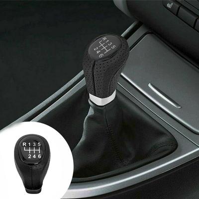 6 Speed Leather Gear Stick Shift Knob Head Lever Adapter Manual Replacement for BMW E34 E36 E38 E39 E46 E53 E60 E61