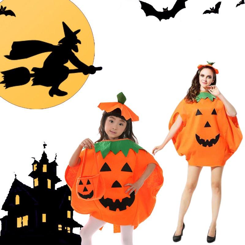 Halloween Pumpkin Costume Adult Parentchild Clothing Cosplay Fancy Party Dress