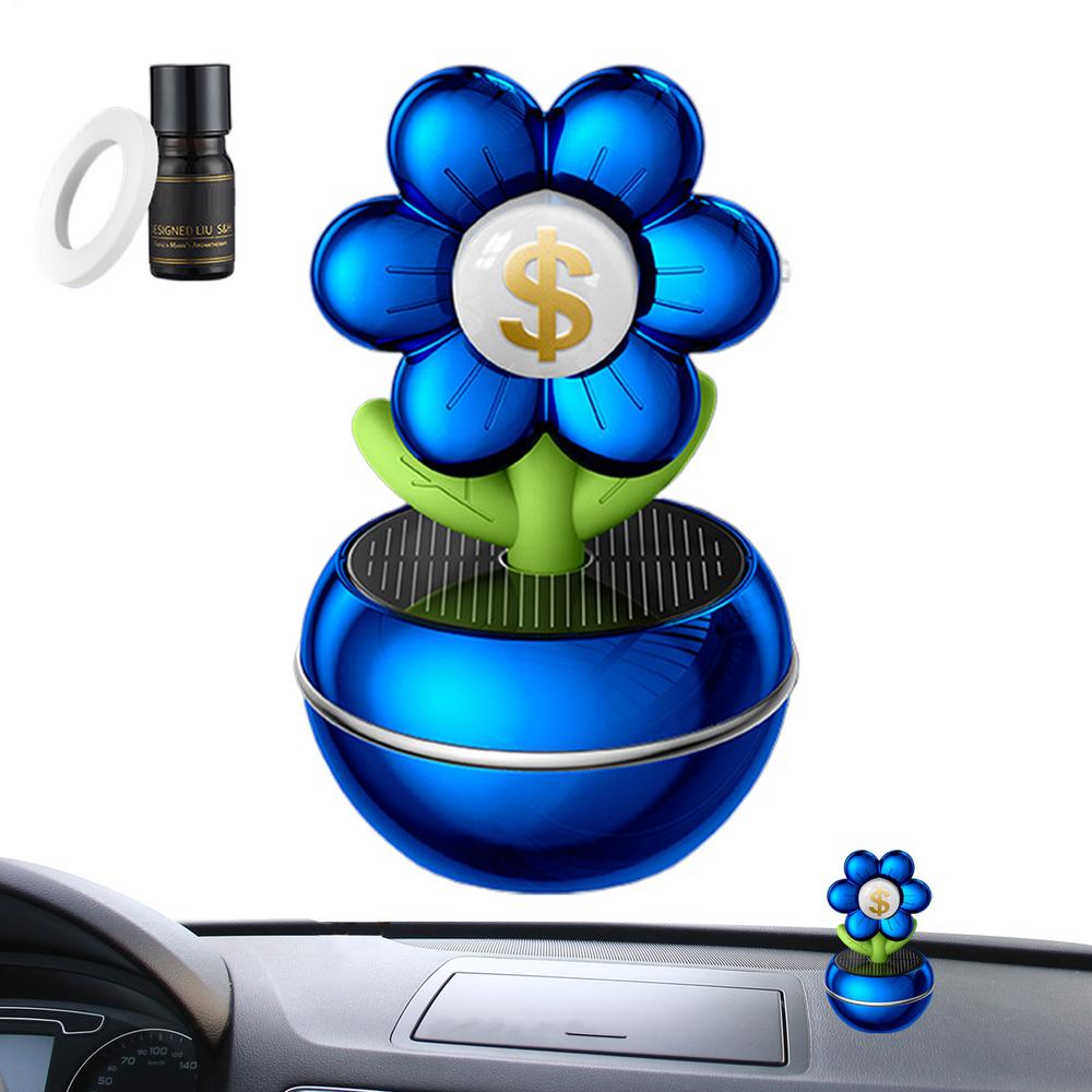 Solar Car Air Freshener Rotatable Fragrance For Dashboard Money Flower Long Lasting Air Freshener Decor For Car Interior Truck
