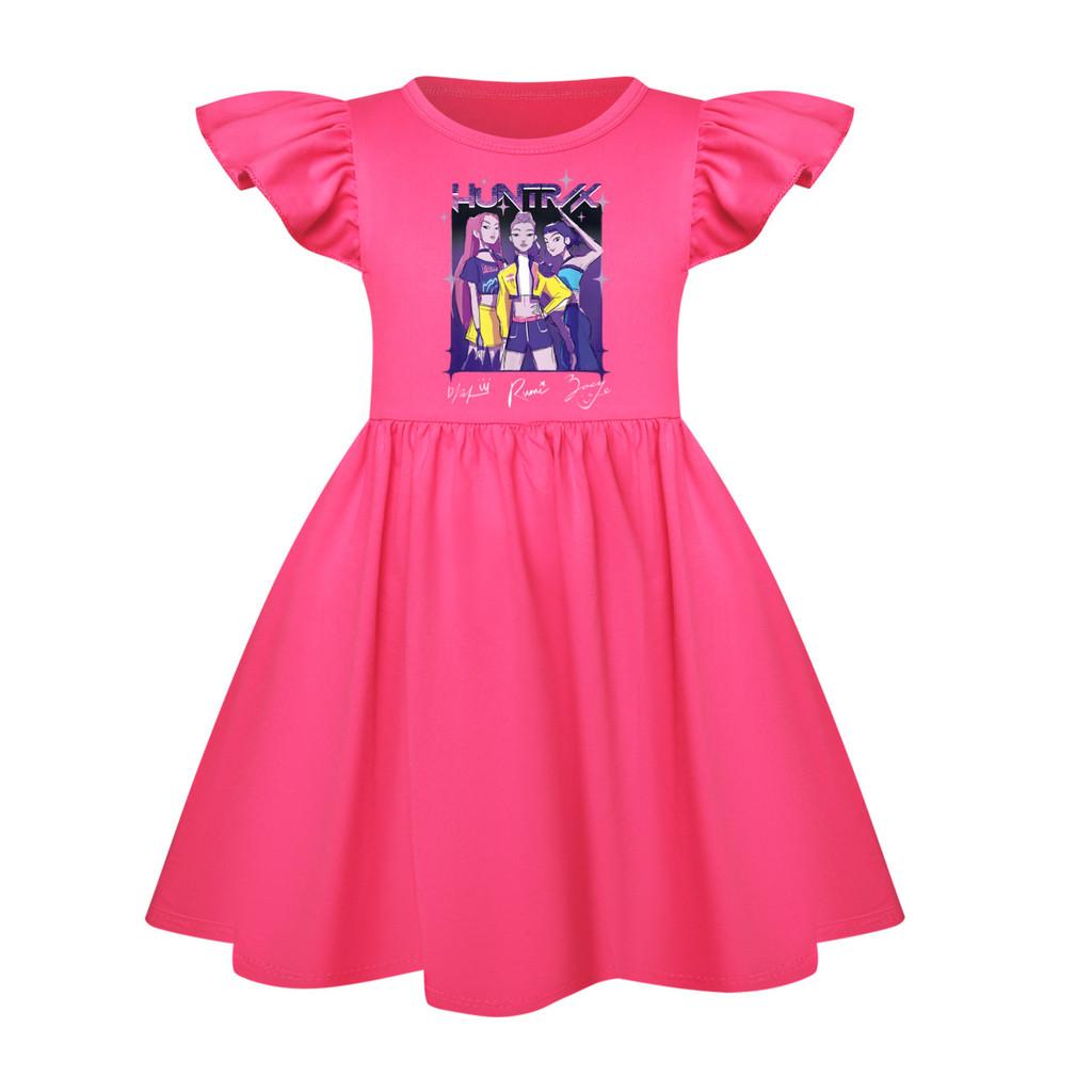 5022 Kids Girls Mira Zoey Rumi Printed Ruffle Short Sleeves Casual Dress