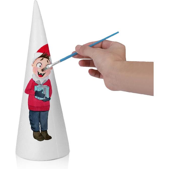 SUPVOX 2pcs Foam Cones Christmas Tree Cones for DIY Modeling Craft Floral Arranging Supplies (38x13.5cm)