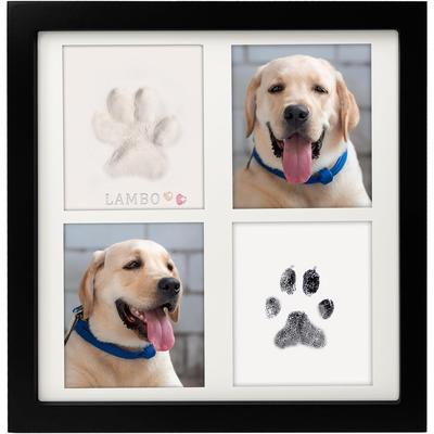 Ink & Clay Paw Print Kit for Dog Cat,Clean-Touch Ink Pad & Soft Clay,Pet Paw Print Impression Kit Large Area,Keepsake Frame for 1-2 Pets,Cat/Dog Gifts