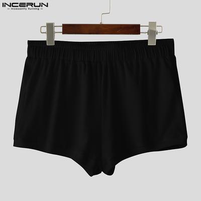 Pantalones Cortos Mini para Hombre de Cintura Elástica con Parche de Espalda Hueca y Diseño Patchwork para Estar en Casa Pijamas
