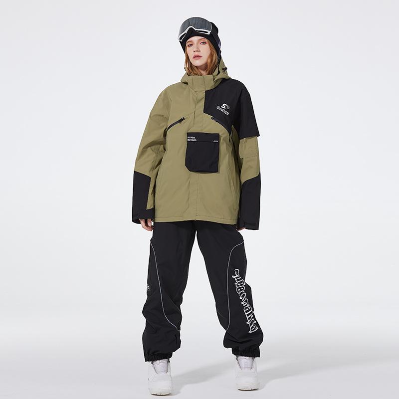 Herren- und Damen-Skianzug Outdoor Winter Warm Snowboardanzug Wasserdicht Winddicht Skijacke und Hose Set Übergröße Atmungsaktiv Isoliert Schneeanzug
