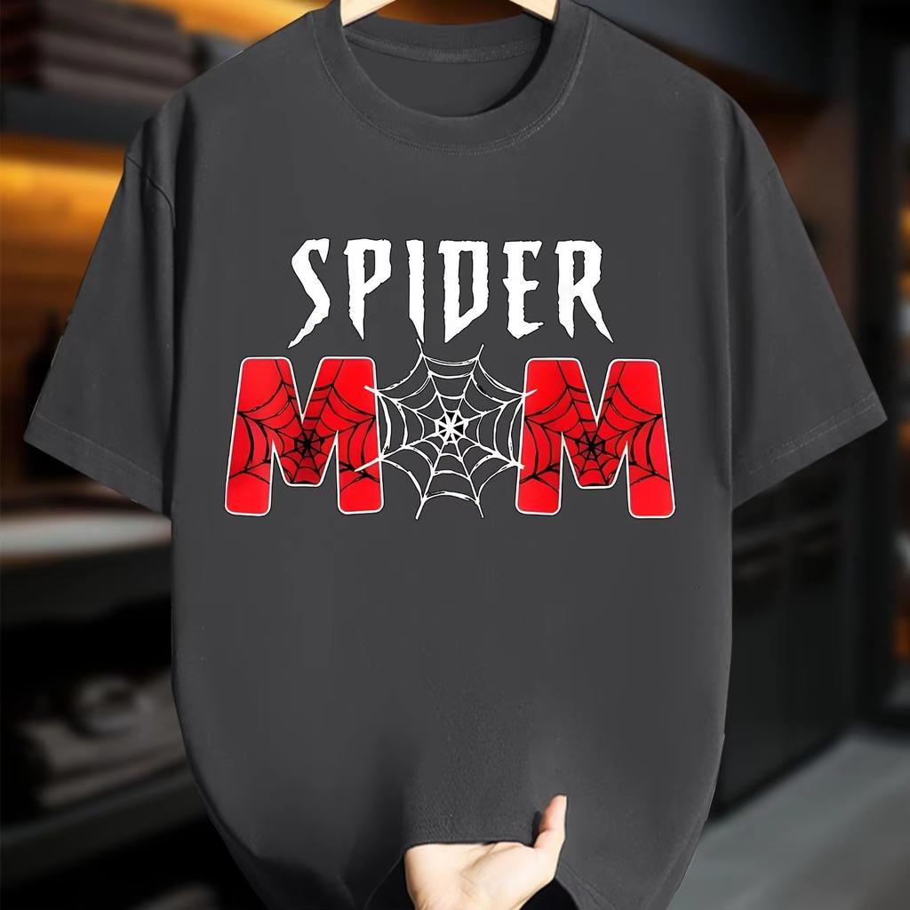2026 new Spider Mom Web Print T Shirt Men Women Summer Cotton Oversized Tshirt Superhero Fan Gift High quality