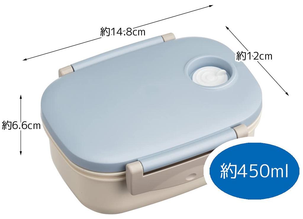 Skater Vacuum Storage Container, Size S (Lunch Box), Sealable Container, Blue, Made In Japan, 450ml, MPP3N-A
