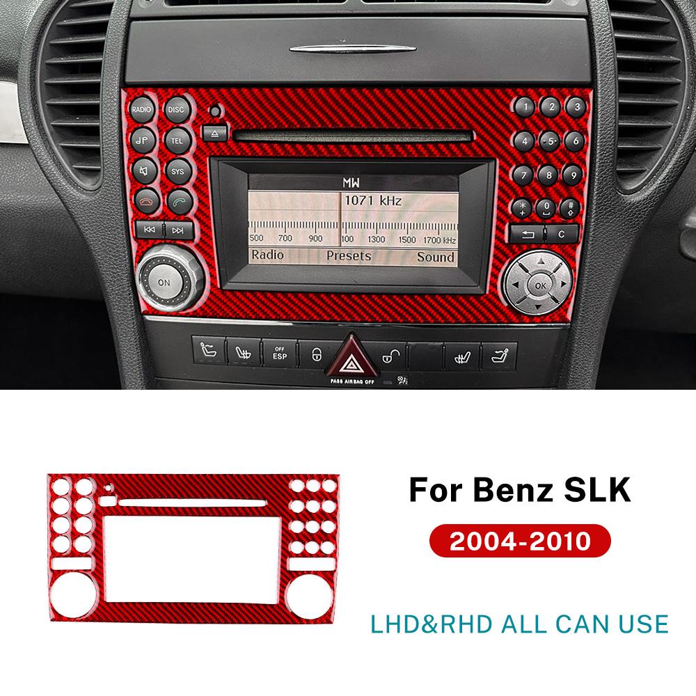 

Real Soft Carbon Fiber Trim Sticker For Mercedes Benz SLK R171 2004 2005 2006 2007 2008 2009 2010 Central Control Button Panel