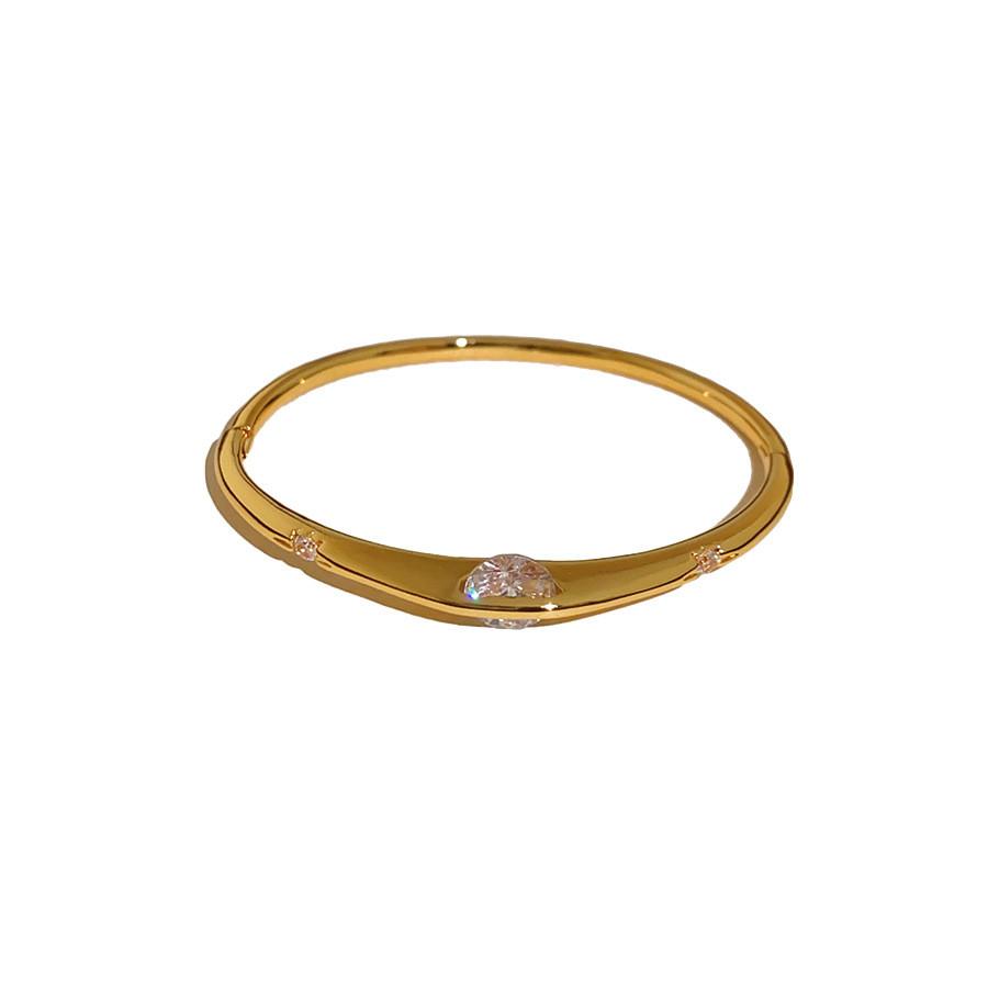 Vintage Zircon Circle Bracelet For Women With Silver And Gold Finish Stylish Jewelry Accessory