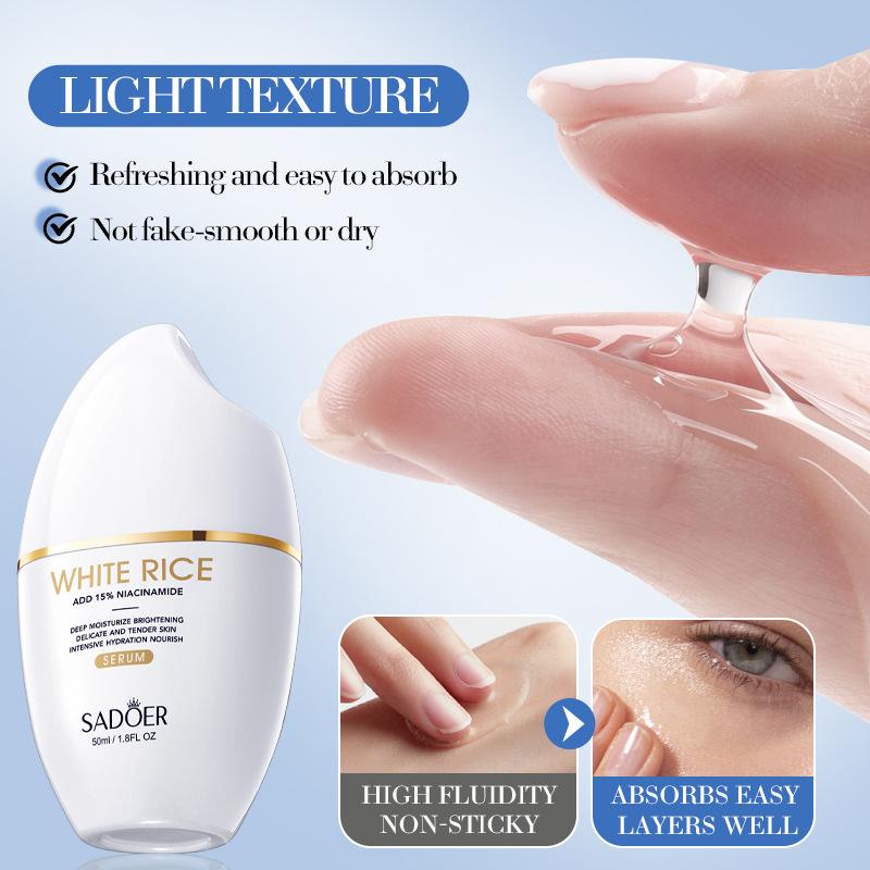 SADOER Brightening, Lifting and Moisturizing Essence White Rice Niacinamide Serum