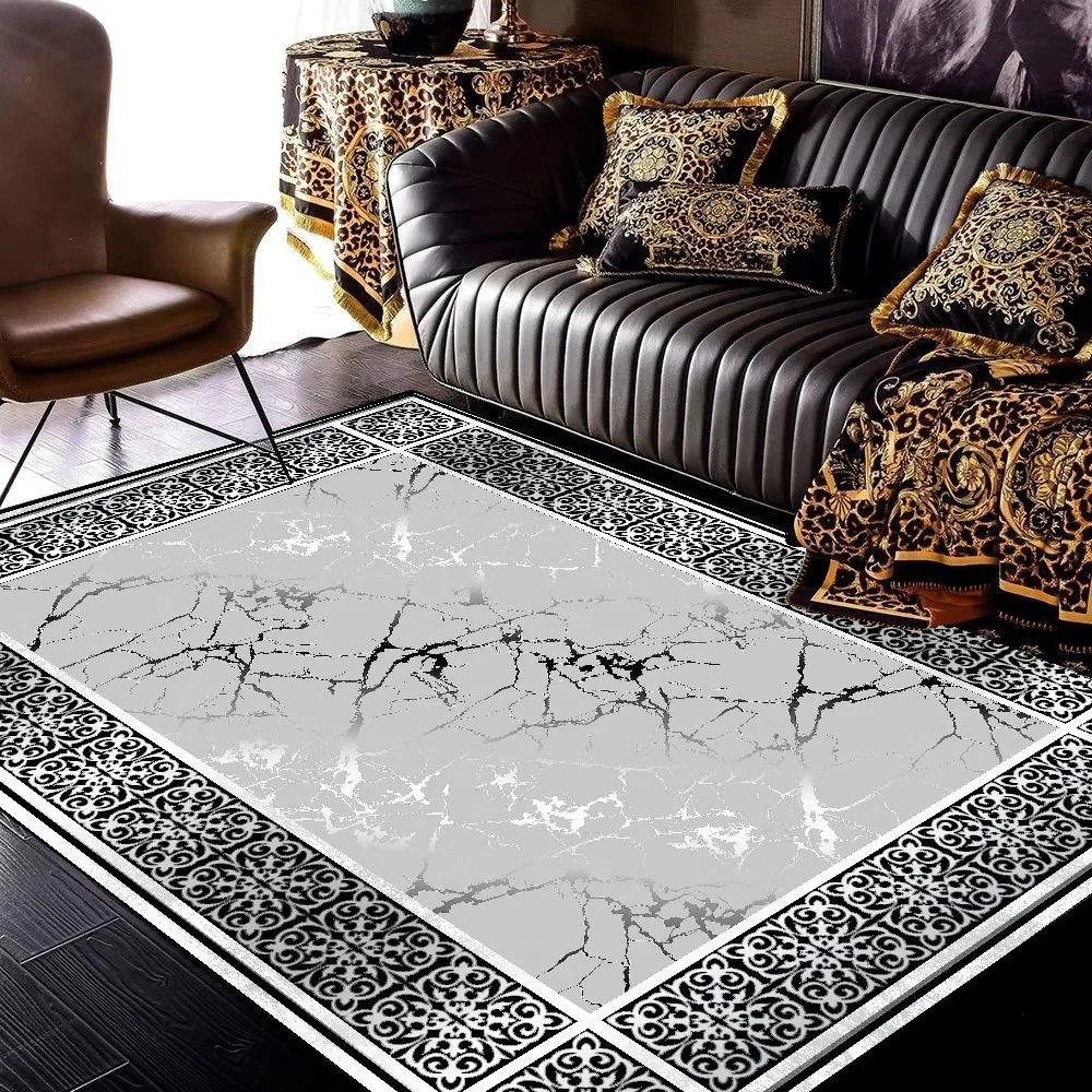 Teppiche mit goldener Marmorstruktur für Heim-, Wohnzimmerdekoration, Schlafzimmer, Ankleidezimmerteppich, rutschfest, großflächiger Teppich, Sofabodenmatte