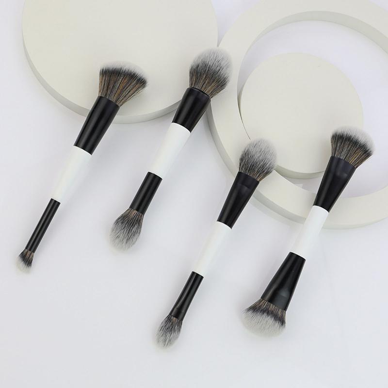 1/4Pcs Multi-Functional Foundation Makeup Brush Double-Ended Contour Brush For Beauty Blending Liquid Powder Concealer Cream