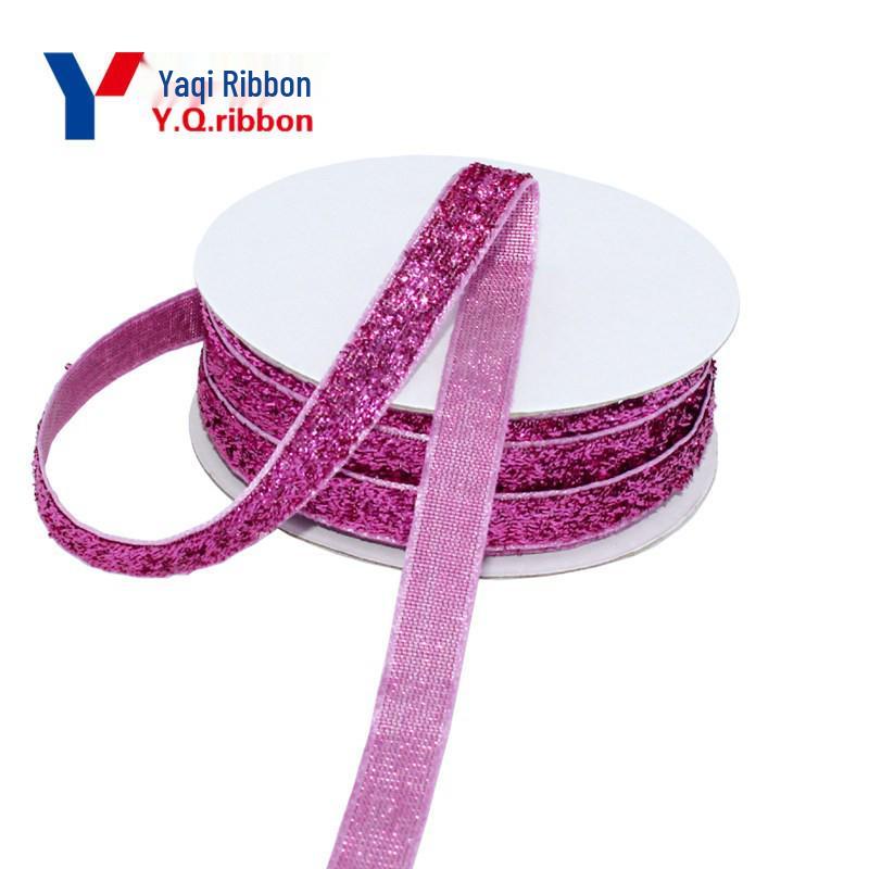 1cm Flocked Ribbon for Gift Wrapping & Costume Decoration - Non-Elastic, Shiny Woven Design