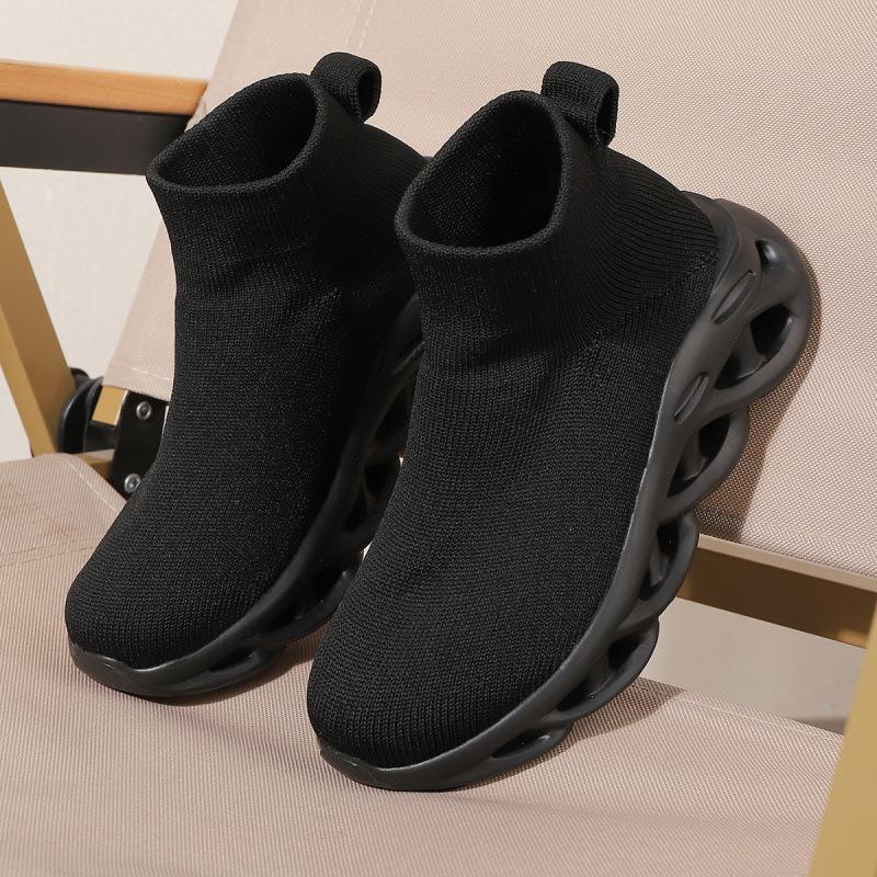 Summer New Fashionable Versatile Casual Sports Shoes Medium and Old Children's Jogging Running Shoes Knitted Elastic Socks Shoes Cover Feet