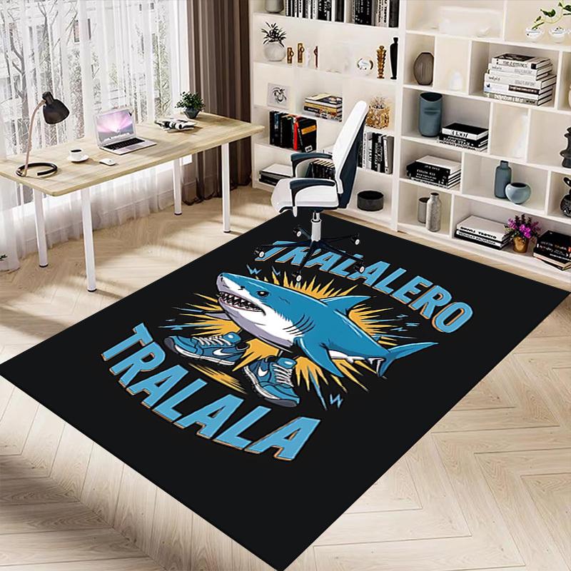 1pc shark tralalero Carpet, Office Rug Outdoor Mat Home Decor Area Carpet Festival
