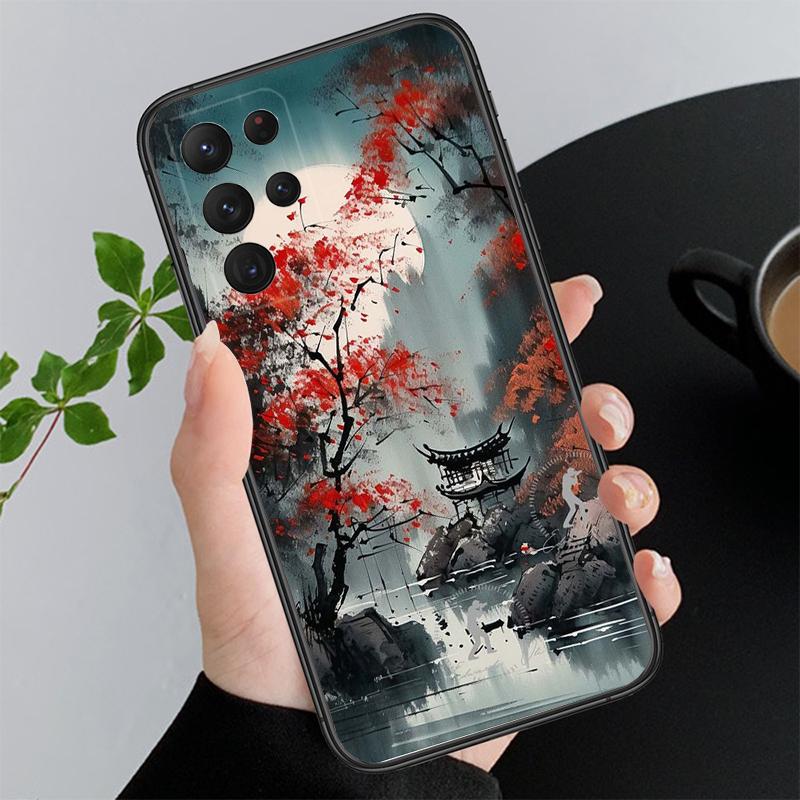 Japan Style Landscape Scaneary Phone Case For Samsung A35 A55 A54 A15 A25 A05s A05 A22 A24 A52 A33 A34 M34 M14 M54 M23