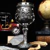 Medieval Goblet Dragon Chalice Silver Skulls Bones Fantasy Dragon Blood Wine Goblet Stainless Steel Halloween Coffee Beer Cup