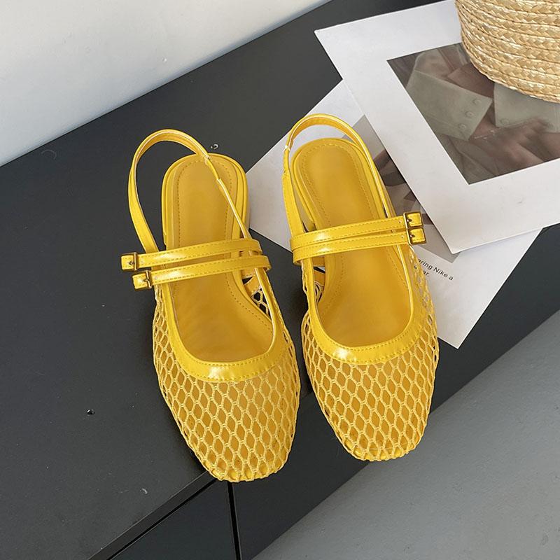 Fashion Big Size Fashion Mesh Women Flats Sandals Mules Shoes Spring Summer Breathable Female Shallow Footwear Ladies Flat Sandals Shoes
