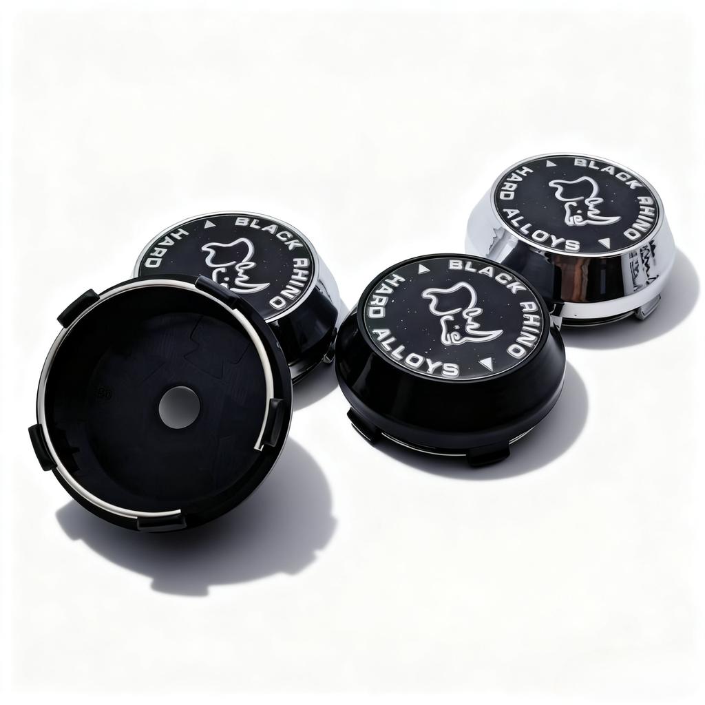 4pcs Black Rhino Logo Emblem Car Wheel Center Caps 60MM 56MM Wheels Hub High Cap Rhinoceros Badge Rim Hubcaps Cover Accessories