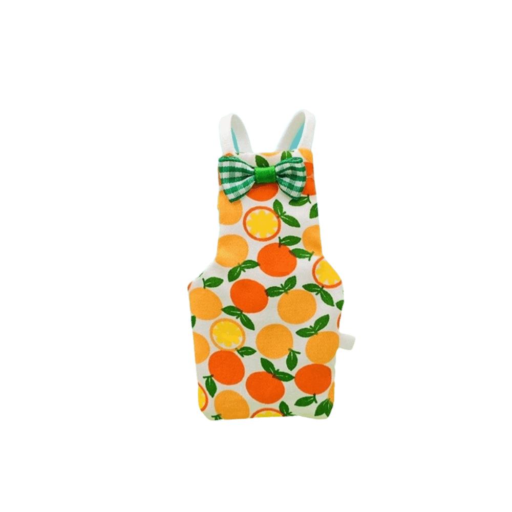 Adjustable Pet Parrot Diaper Fruit Pattern with Bowtie Bird Nappy Soft Fabric Breathable Bird Flight Suits for Cockatiel Pigeons
