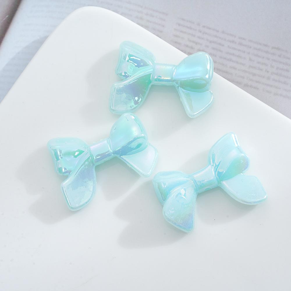 Acrylic Ab Plated Color Imitation Bow, Solid Color Beads, Straight Hole Loose Beads Diy Jewelry, Necklace, Hairpin, Beaded Material