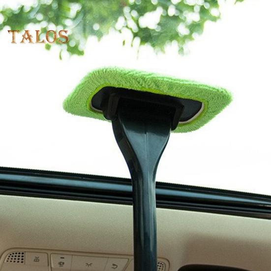 3Pcs Windshield Cleaning Wand Auto Window Cleaner Long Handle Easy To Use Portable Windshield Cleaning Tool with Reusable Cloth Pads