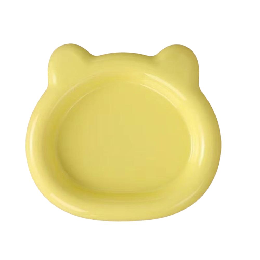 Cute Cat Food Dish Little Bear Dog Plate Colorful Kitten Bowl  for Puppy Cat