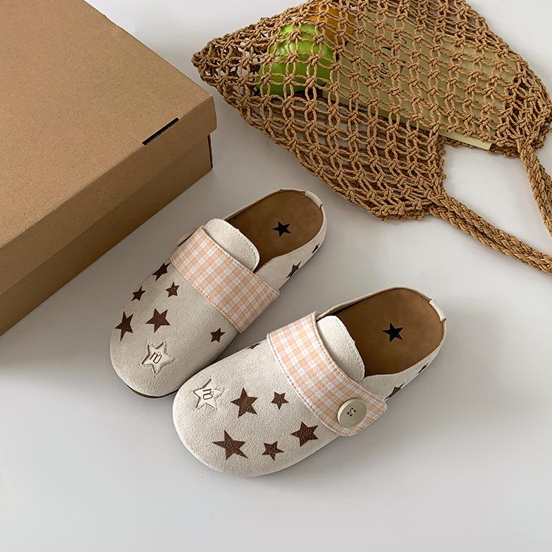 Star lightweight non-slip inner heightening bag head thick-soled slippers women wear cool slippers outside summer