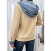 Women's Color Button Front Pullover Sweatshirt with Long Sleeves and Round Neck