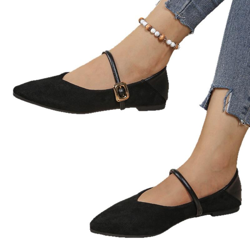 New Women's Shoes with A Flat One-strap Shallow Opening and Pointed Toe Devotion