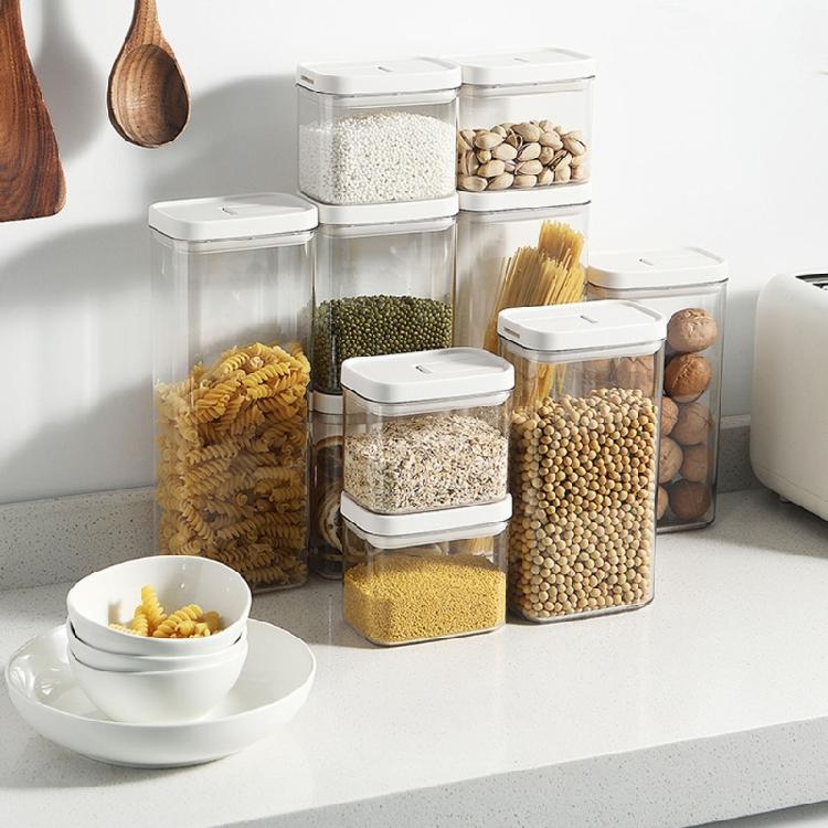 Transparenter Küchenbehälter mit staubdichtem Deckel Lebensmittelgeeigneter Kunststoffbehälter zur Aufbewahrung von Trockenwaren, Müsli, Snacks