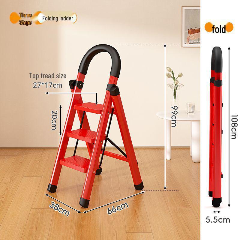 Portable Folding A-Frame Telescopic Ladder - Lightweight, Multi-Functional & Indoor-Safe
