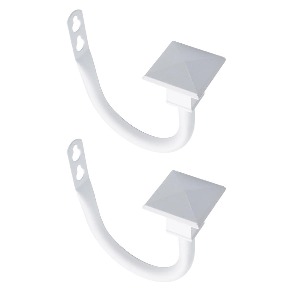 1 Pair(2 ) Curtain Tieback Metal Drapery Hold Back Hooks Stylish , White
