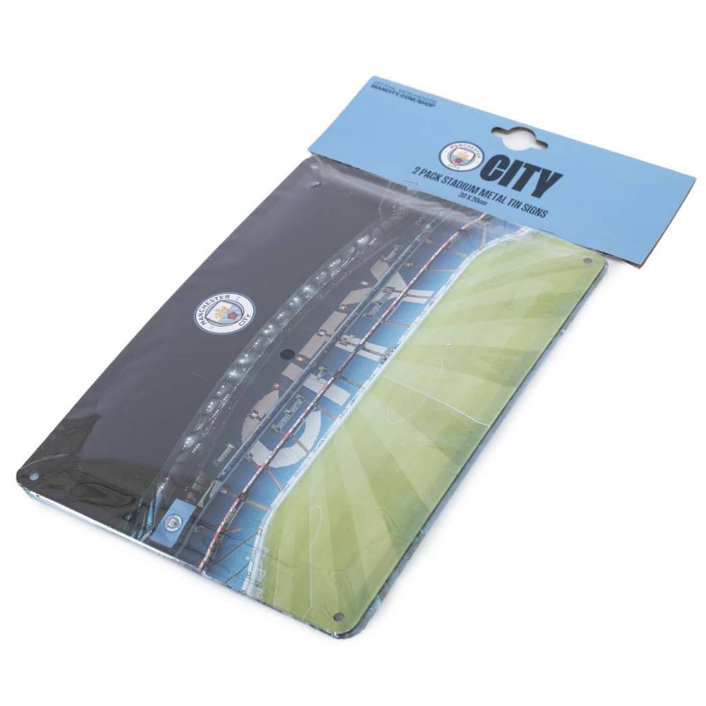 Manchester City FC Metal Stadium Sign (Pack of 2)