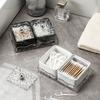 Keramik Wattestäbchen-Gefäß Badezimmer Tisch Marmor Baumwoll-Waschlappen Aufbewahrungsbox Transparente Lippenstift-Finish-Box Heimdekoration