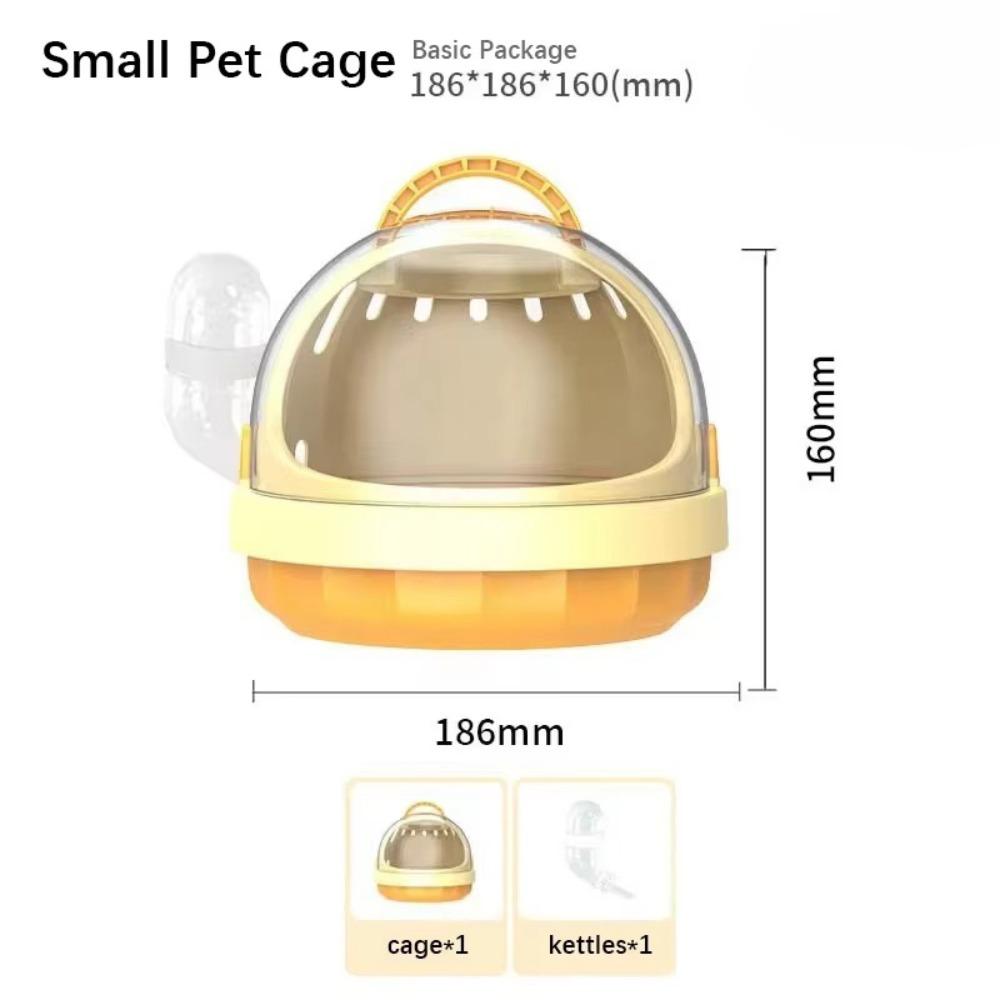 

Breathable Hamster Carrier Cage Plastic Small Pet Travel Carrier Portable Guinea Pig Outer Basket жовтий