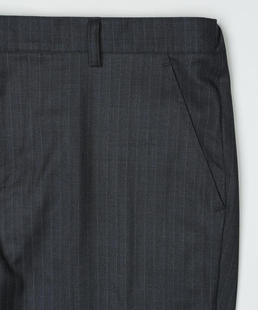 PRAIRIE Striped Tapered Slacks (Gray)