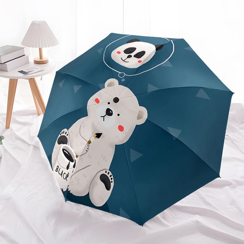 1pc Panda Bear Auto Open/close, All-Season Portable Folding Cute Umbrella for Women & Men, Travel, Everyday, Formal Events - 166