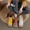 Autumn Soft-soled PU Flat-bottomed Retro Comfortable Short Boots Non-slip Martin Round Toe Single Boots