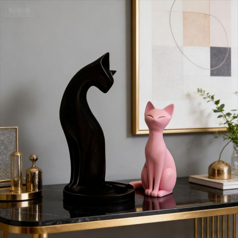New Sale Cat Figurines Simulation Plastic Cat Refrigerator Sticker Material Miniatures Cartoon Car Cat Ornament Kids Toy