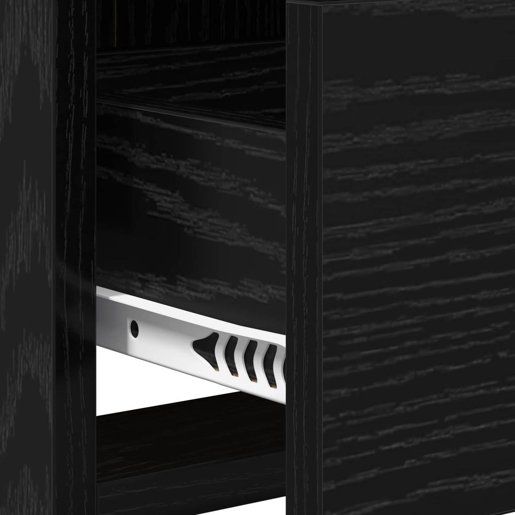 TV Stand 71.5 x 33 x 47 cm Black Oak Wood Based Material