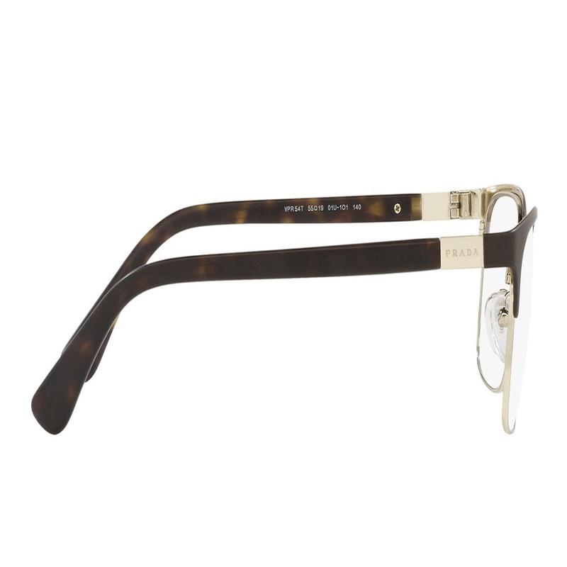 Prada Rectangular Plate Flat Glasses Brown Optical Glasses
