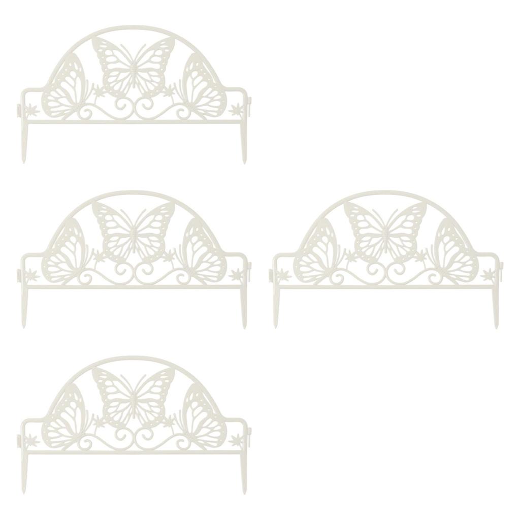 4x Decorative Garden Fences Animal Barrier Fence Butterfly Decor Pet Border Picket for