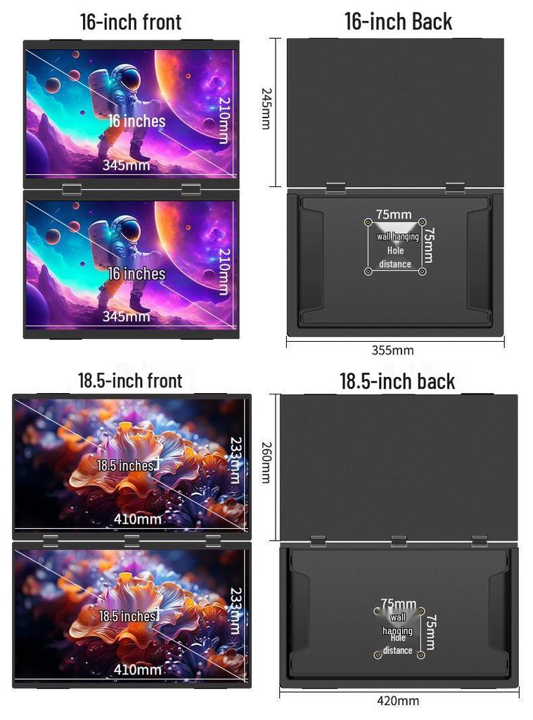 Multi-Screen Portable Notebook Expansion: Dual and Triple Screen Display for Convenient Use and Efficient Stock Trading.