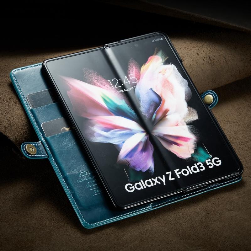 

Кожаный чехол-бумажник для Samsung Galaxy Z Fold 3 5G, роскошный откидной чехол с отделениями для карт, чехол для телефона Samsung Z Fold 3, чехол Zfold3 Samsung Galaxy Z Fold 3 коричневый
