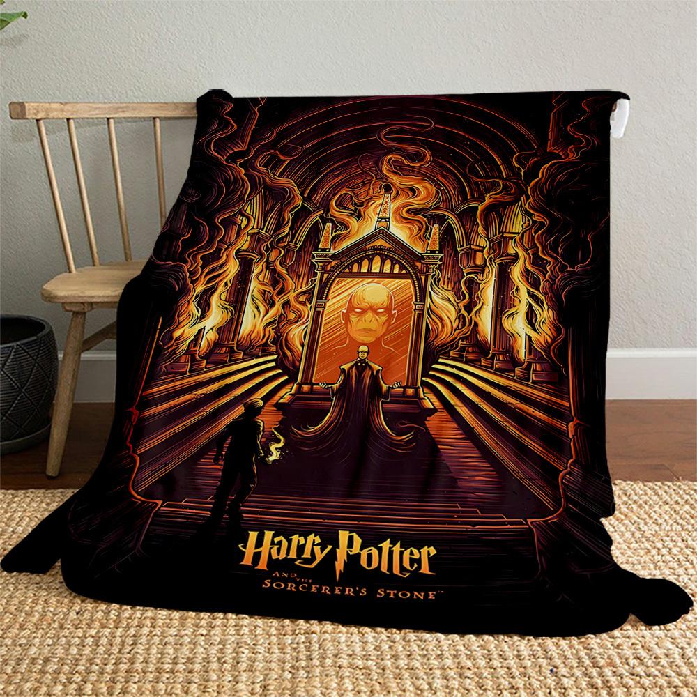 1pc Harry Potter,Sorcerer's Stone,Voldemort Outdoor Flannel Throw Blanket All Season Soft Warmth,Home Decor 1031205