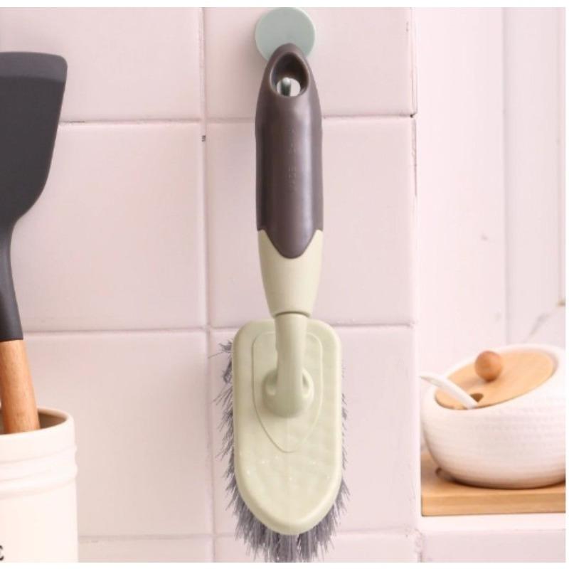 2pcs Bathroom Floor and Wall Tile Cleaning Brush - Sturdy Handle, Gap Cleaner