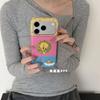 Children's fun contrasting color strip cute little yellow duck ins15 for iPhone17promax Apple 16pro mobile phone case 15