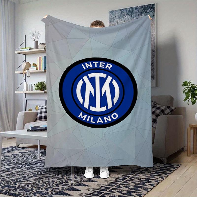 Inter Milan Football Club Logo Blanket Camping Trip Home Decor Digital Printing Outdoor Plush Blanket Bedroom
