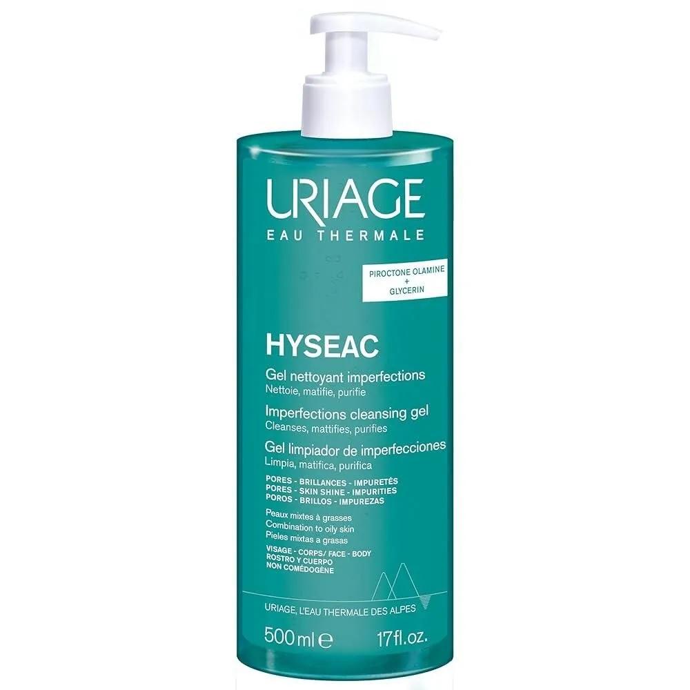 URIAGE Hyseac Cleansing Gel 500ml Gentle Face & Body Wash for oily skin. Removes impurities and excess sebum.
