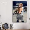 OnePCS Metal Tin Sign Gym Fitness Girl Wall Art Poster 20x30cm Pre-Drilled Weatherproof